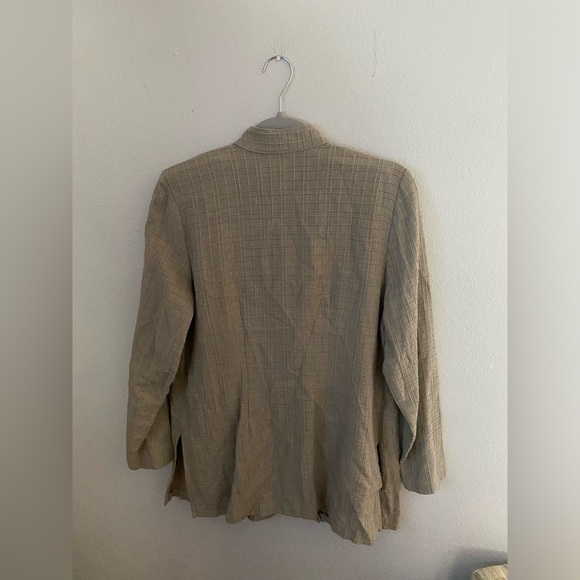 Women's Benjamin A. Los Angeles, Tunic Summer Button Up Jacket, Size 10, Taupe - Picture 5 of 5